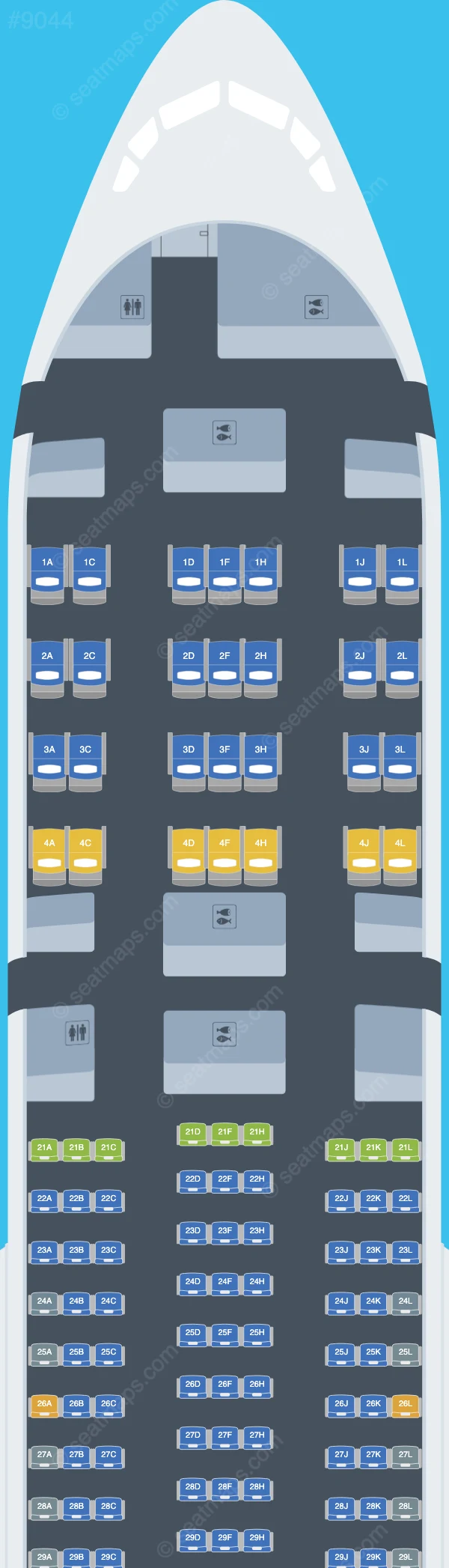 Ethiopian Airlines Boeing 777-200LR seatmap preview