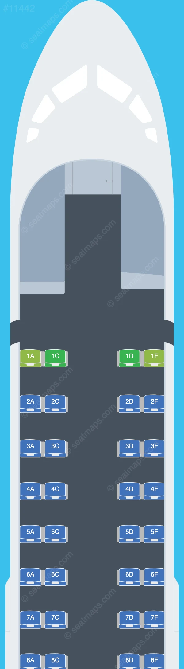 InterCaribbean Airways ATR 72-500 seatmap preview