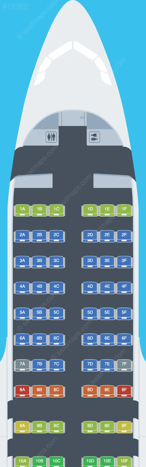 Braathens International Airways Airbus A319-100 V.1 seatmap preview