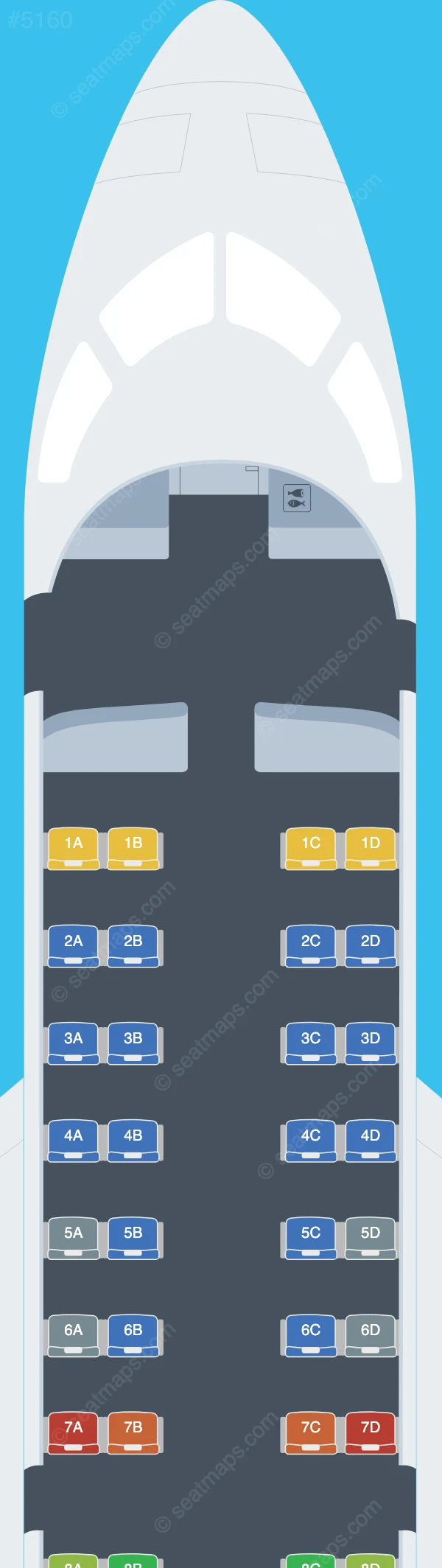 RusLine Bombardier CRJ100 seatmap preview