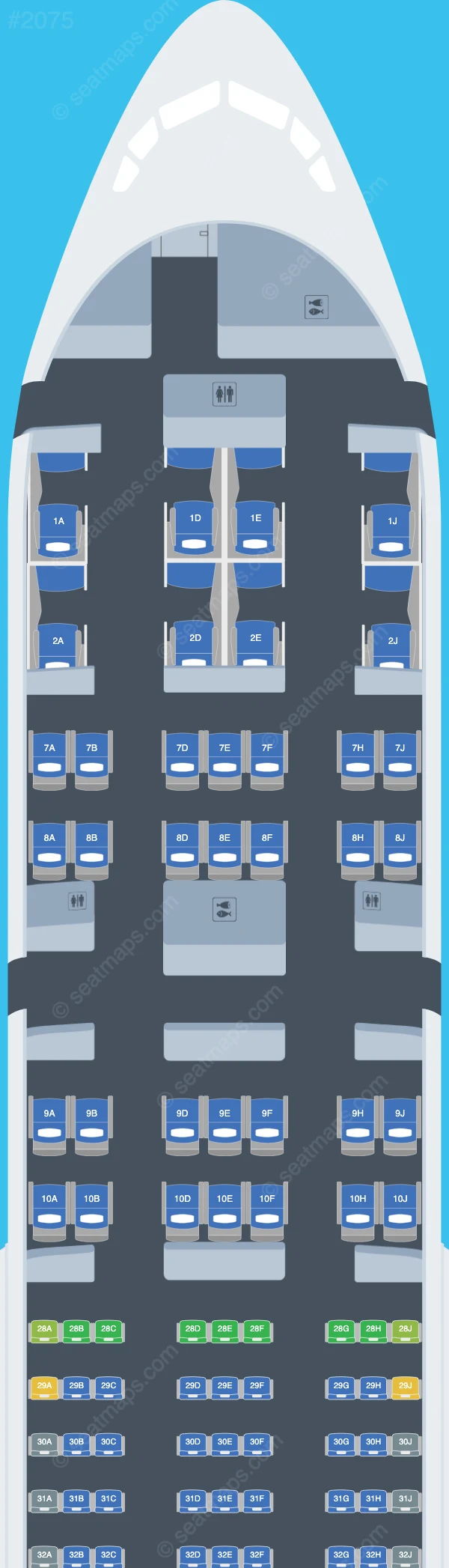 Korean Air Boeing 777-200ER seatmap preview