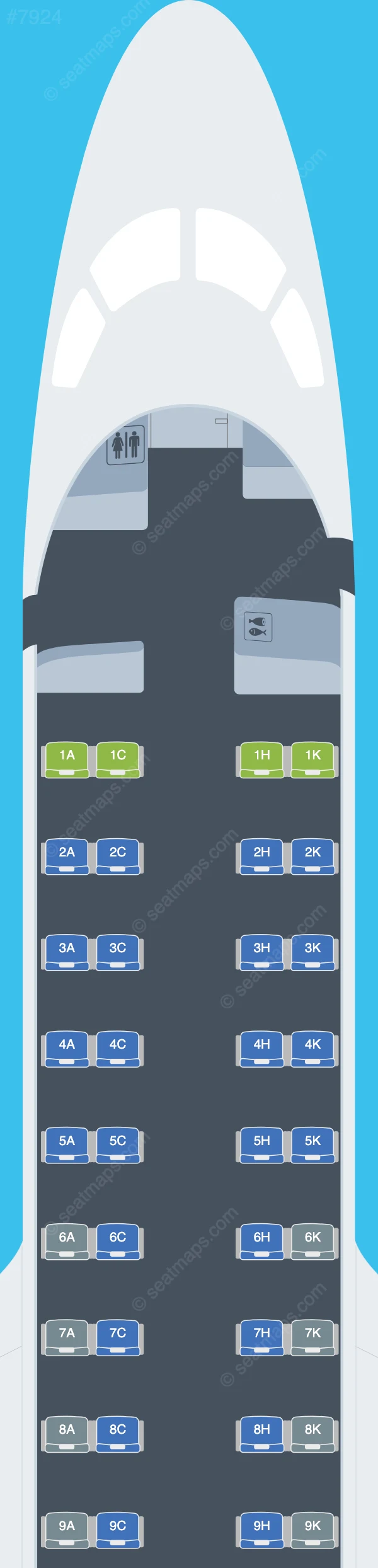 Fuji Dream Airlines - FDA Embraer E170 seatmap preview