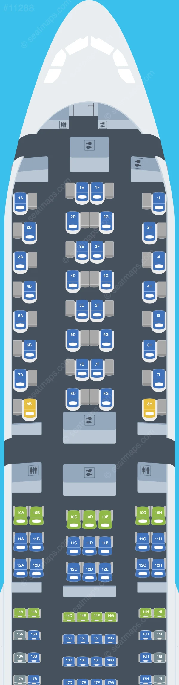 Airhub Airlines Airbus A330-900neo seatmap preview