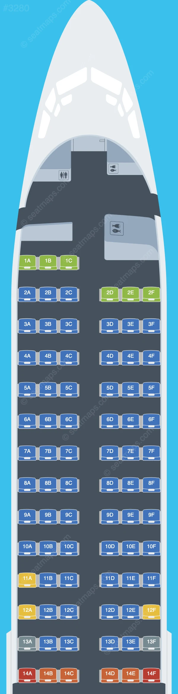 Pegasus Airlines Boeing 737-800 seatmap preview