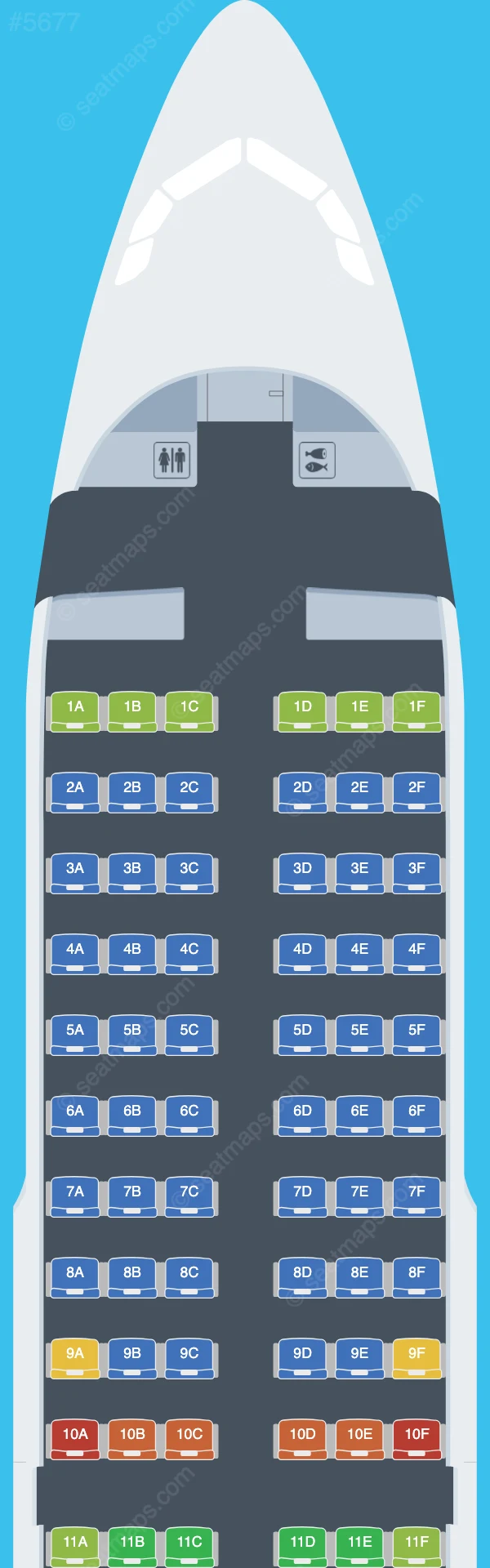 Bangkok Airways Airbus A319-100 V.1 seatmap preview