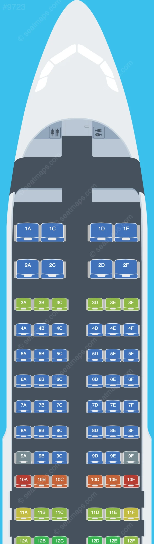 Ural Airlines Airbus A320neo seatmap preview