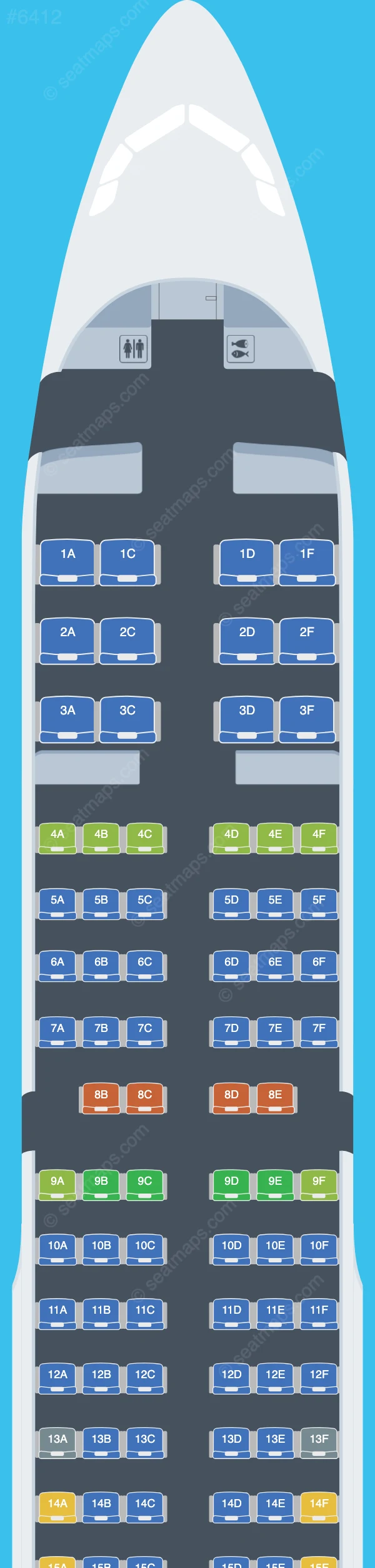 Air India Airbus A321-200 seatmap preview