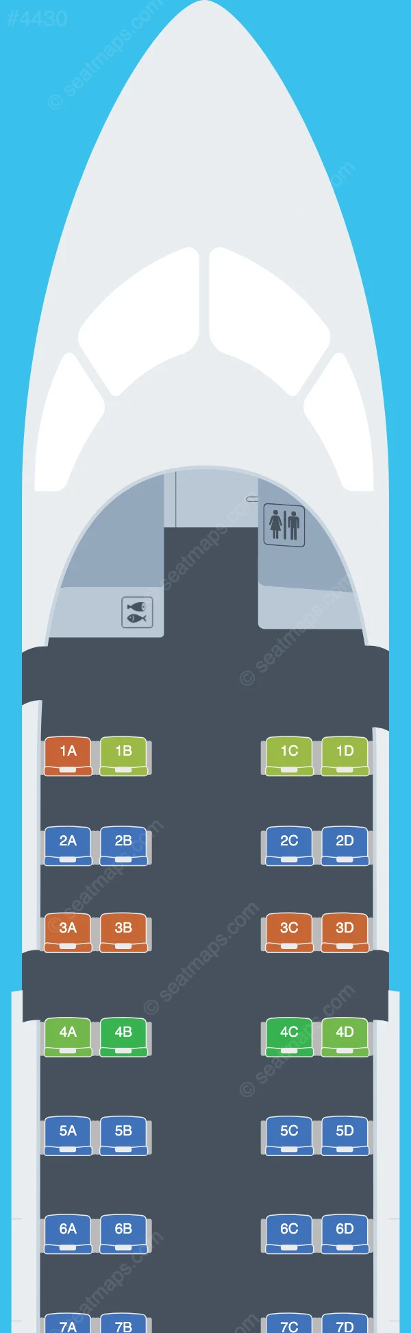Skippers Aviation De Havilland Q100 seatmap preview