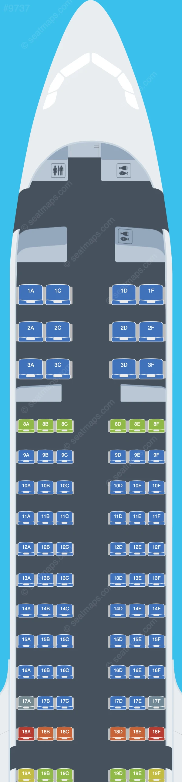 Aeroflot Airbus A321neo seatmap preview