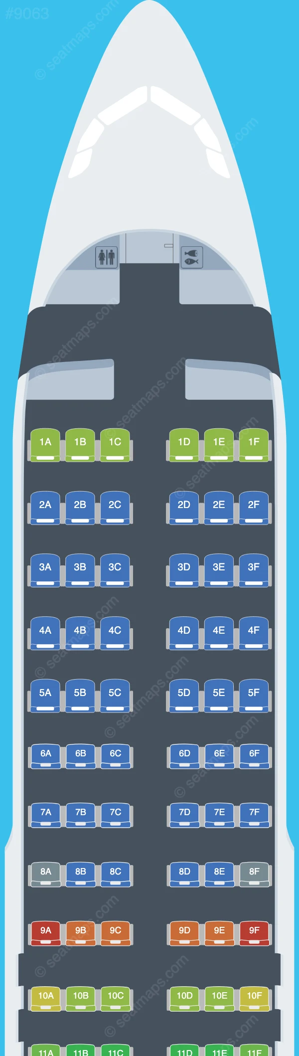 JetBlue Airways Airbus A320-200 V.1 seatmap preview