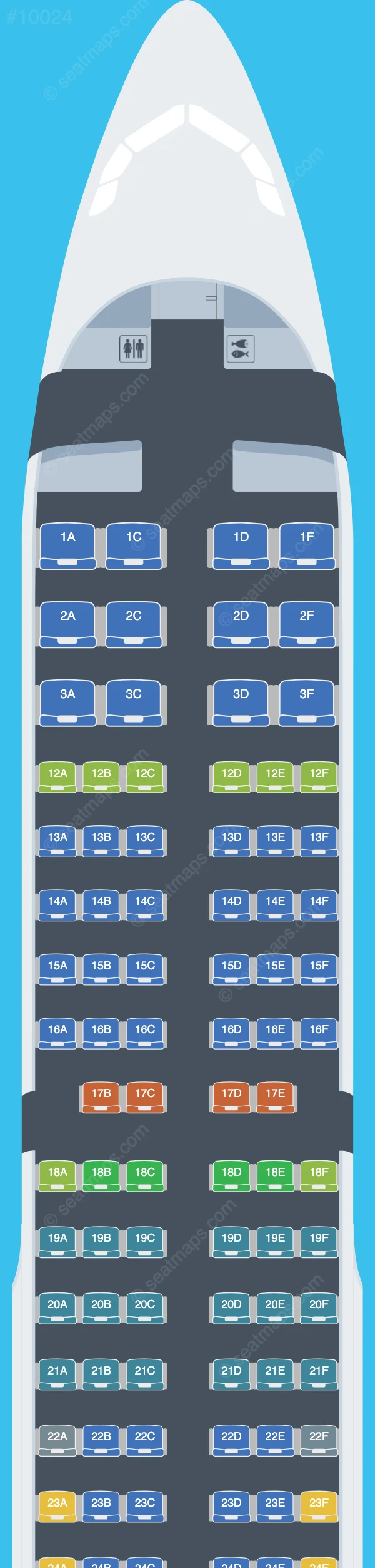 Air Canada Rouge Airbus A321-200 V.1 seatmap preview