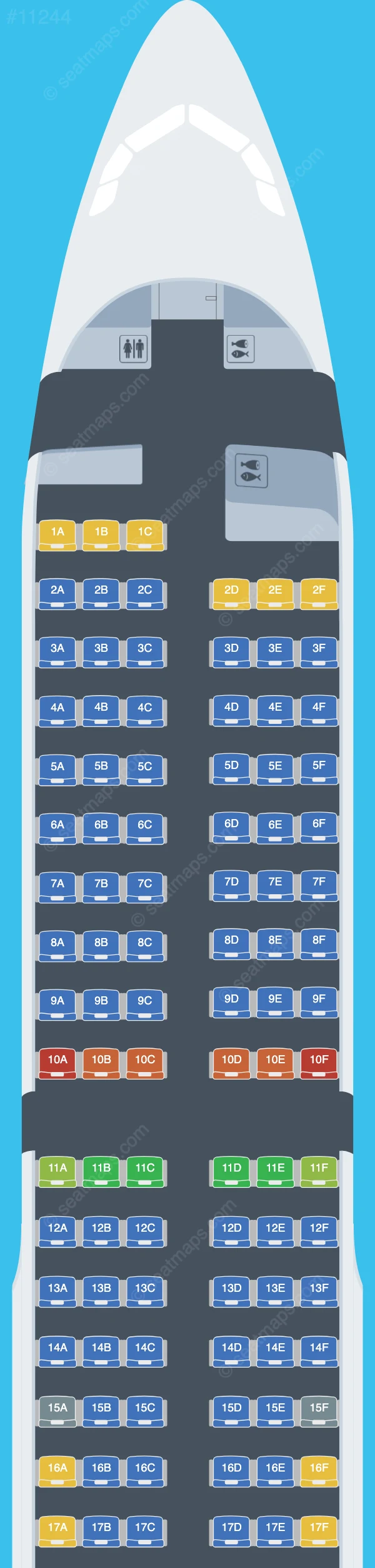 Turkish Airlines Airbus A321-200 V.2 seatmap preview