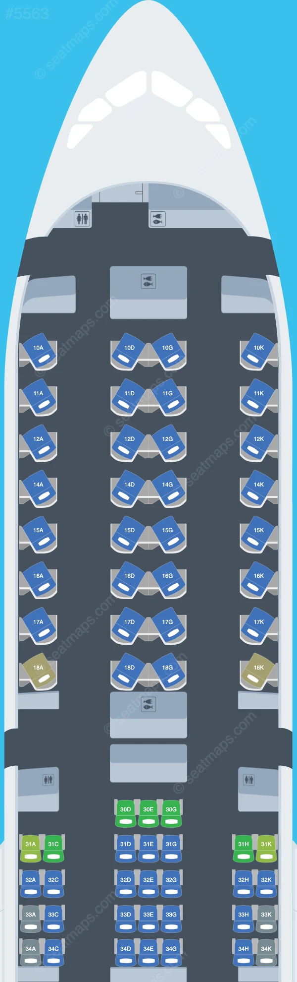 China Airlines Airbus A350-900 V.1 seatmap mobile preview