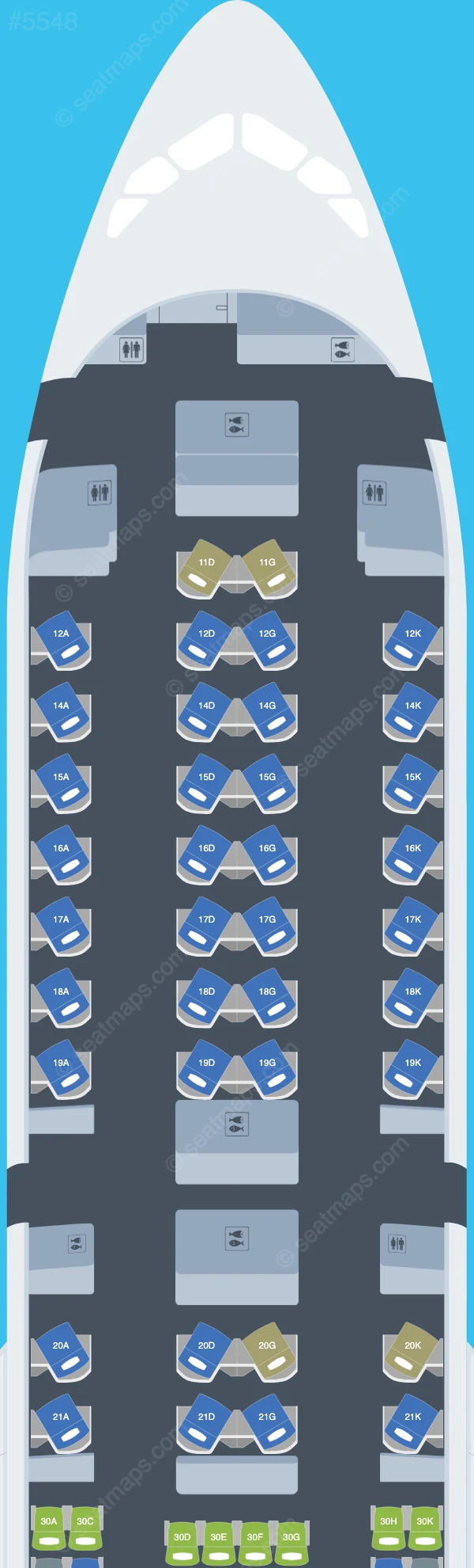 Cathay Pacific Airbus A350-900 seatmap preview