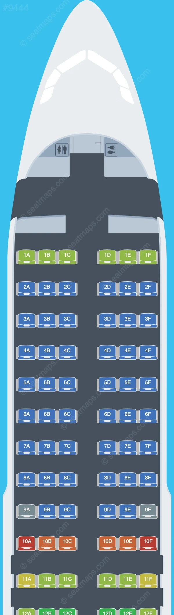 Atlantic Airways Airbus A320neo seatmap preview