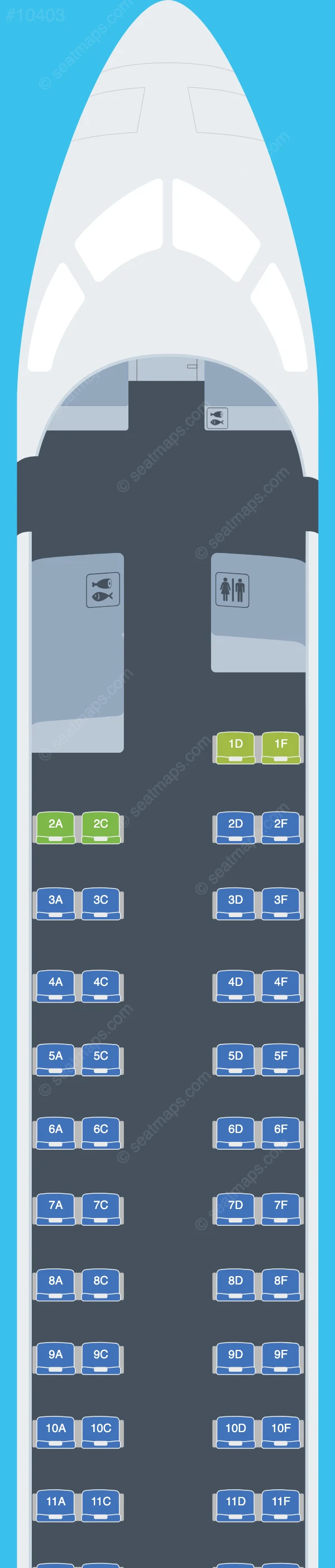Air Nostrum Bombardier CRJ1000 seatmap preview