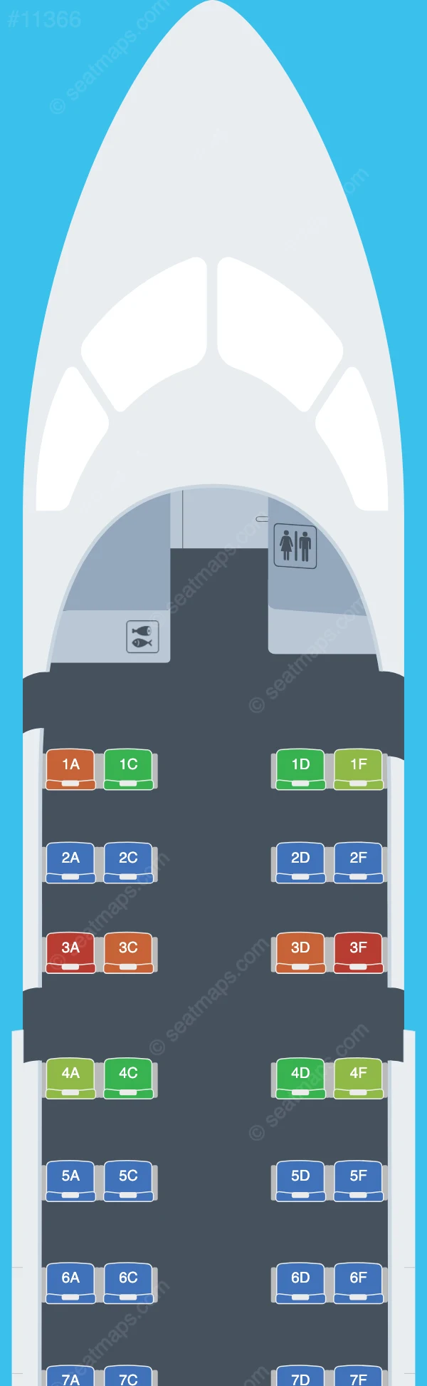 Skyward Airlines De Havilland Q100 seatmap preview