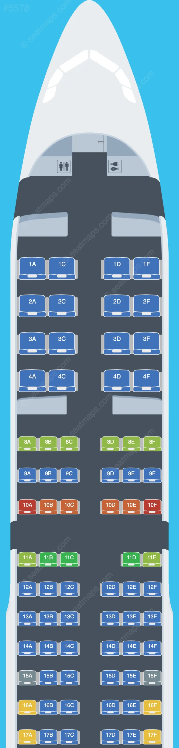 Aeroflot Airbus A321-200 V.1 seatmap preview