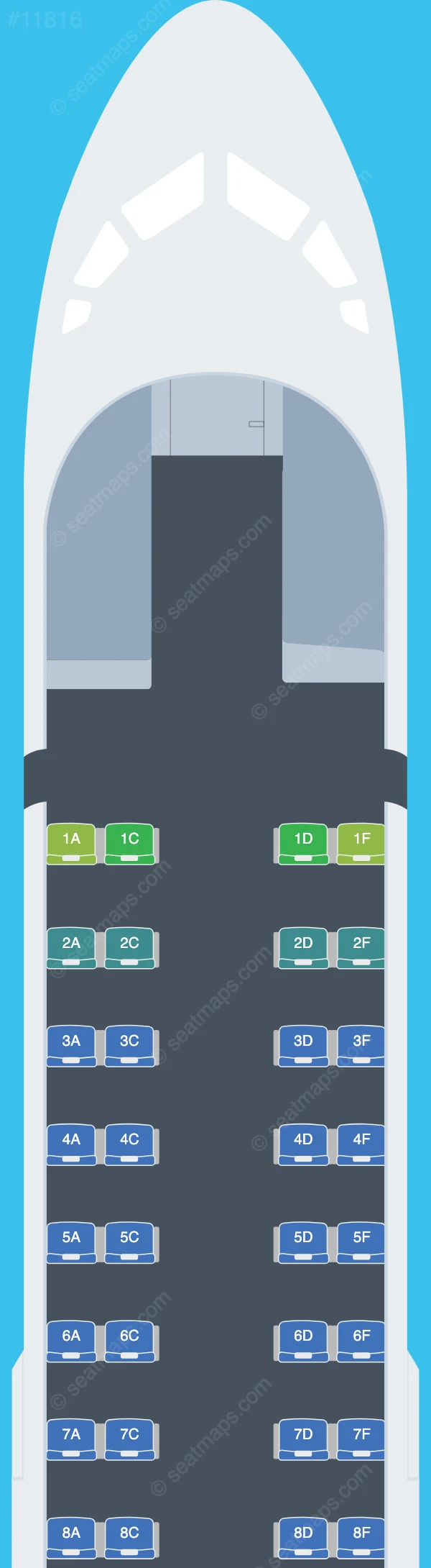 Fly91 ATR 72-600 seatmap preview