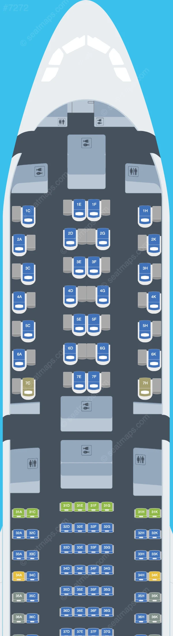 China Southern Airbus A330-300 V.2 seatmap preview