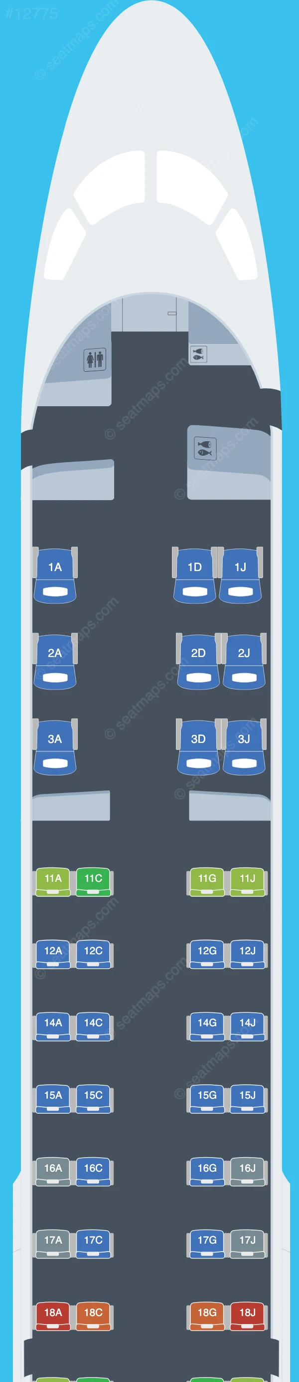 Kenya Airways Embraer E190 V.2 seatmap preview