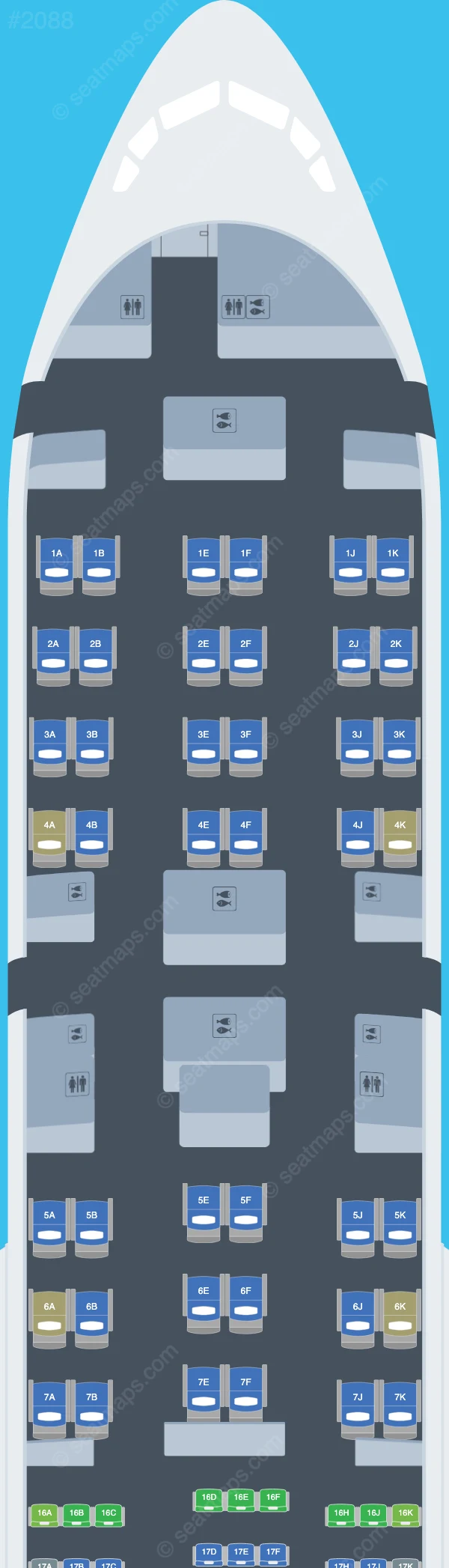 Qatar Airways Boeing 777-200LR V.2 seatmap preview