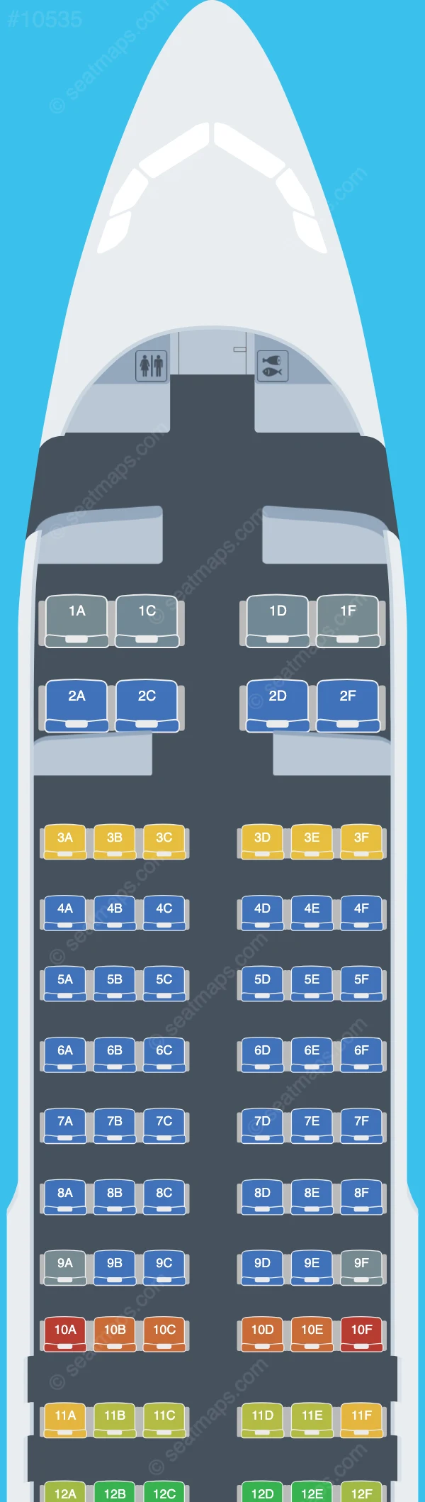 Air Travel Airbus A320neo seatmap preview
