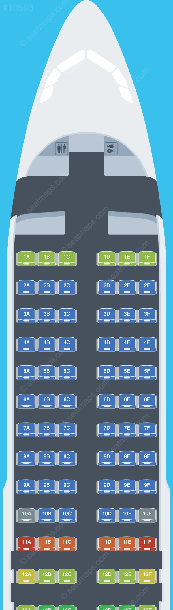 Qanot Sharq Airlines Airbus A320-200 seatmap preview
