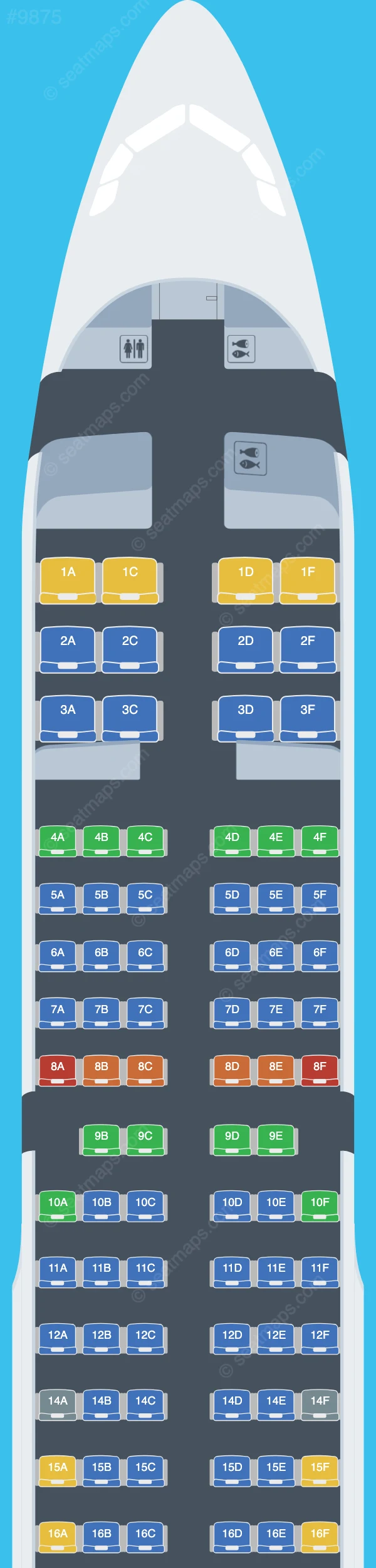 Nordwind Airlines Airbus A321-200 V.7 seatmap preview