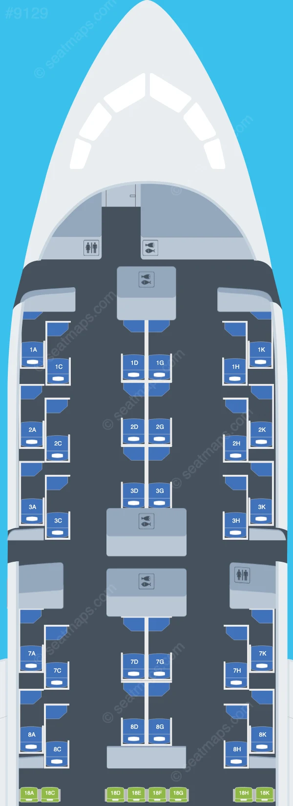 Japan Airlines - JAL Boeing 787-8 V.1 seatmap preview