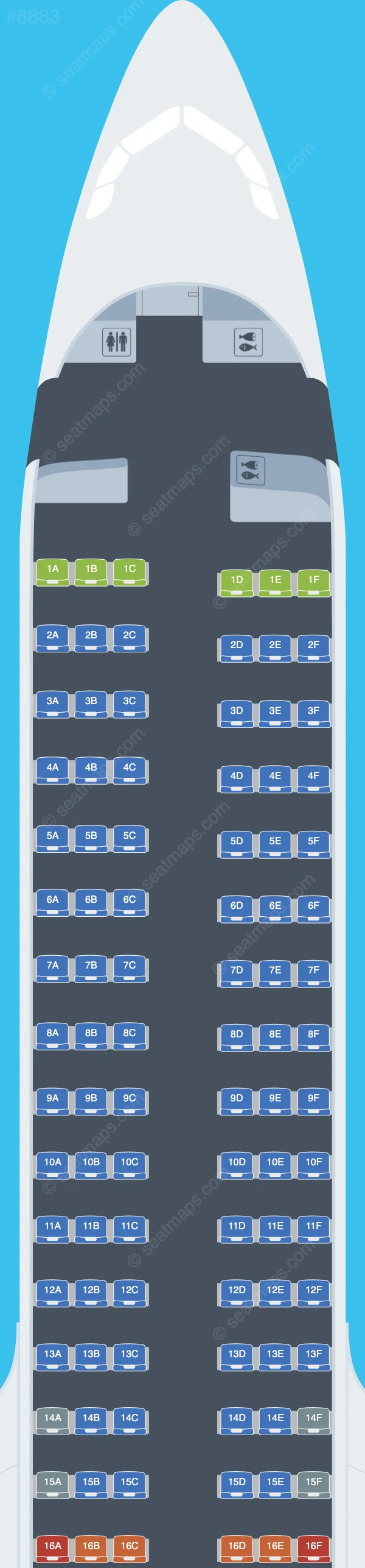 Air New Zealand Airbus A321neo V.1 seatmap preview