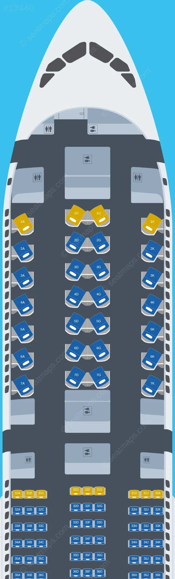 China Airlines Airbus A350-900 V.3 seatmap preview