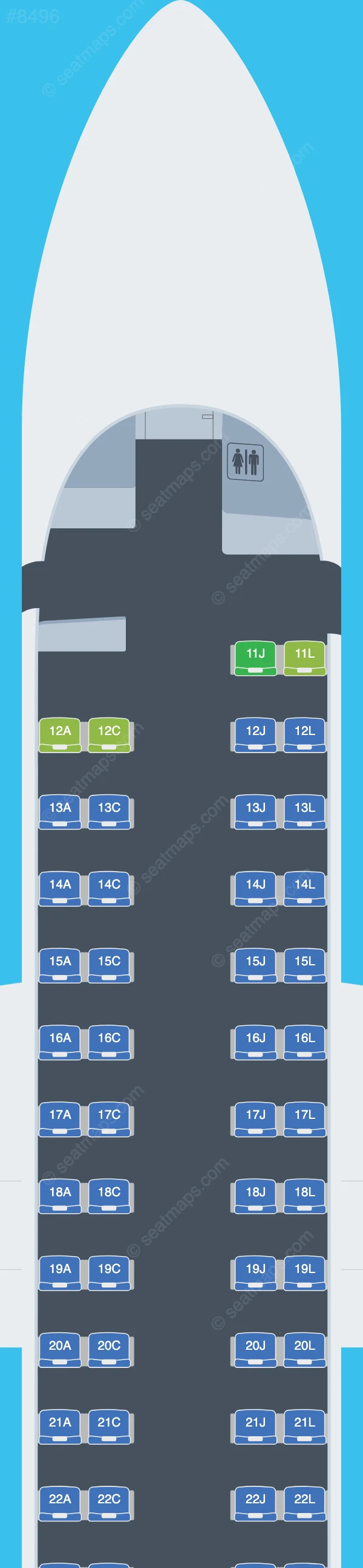 Ethiopian Airlines De Havilland Q400 V.3 seatmap preview
