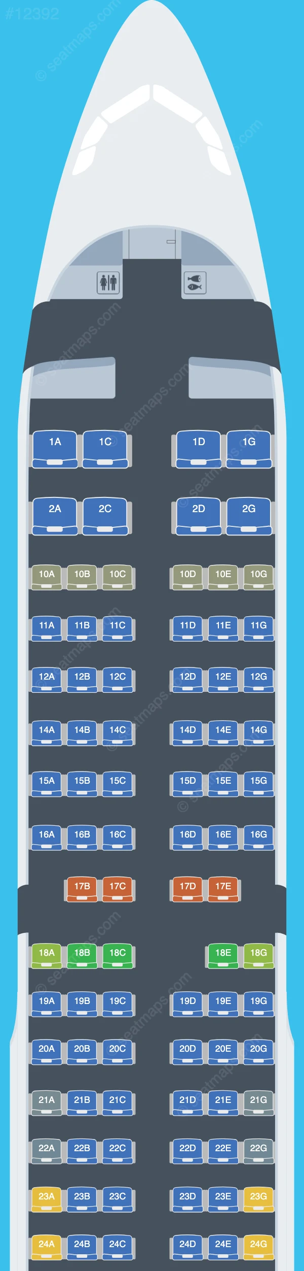 Pacific Airlines Airbus A321-200 seatmap preview