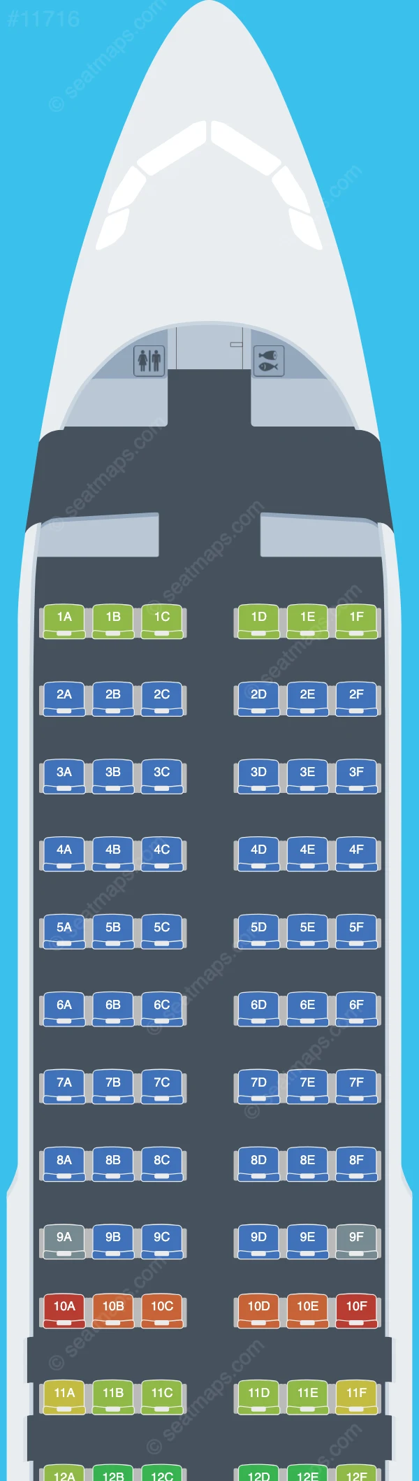 KM Malta Airlines Airbus A320neo seatmap preview