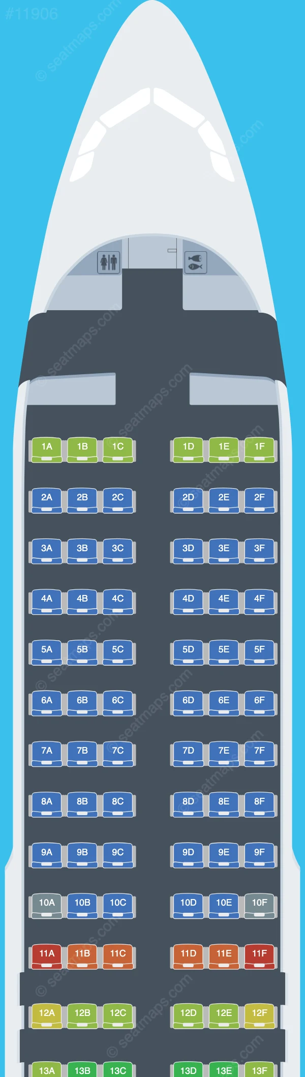 FlyArystan Airbus A320neo V.1 seatmap preview
