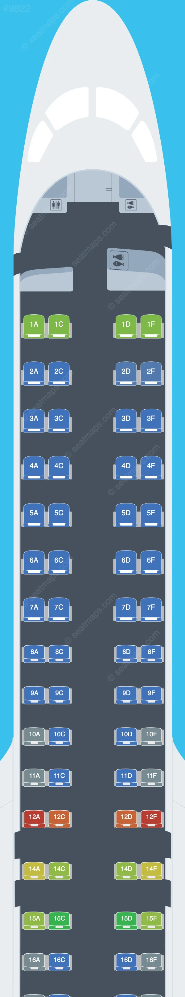 KLM Embraer E195 E2 seatmap preview