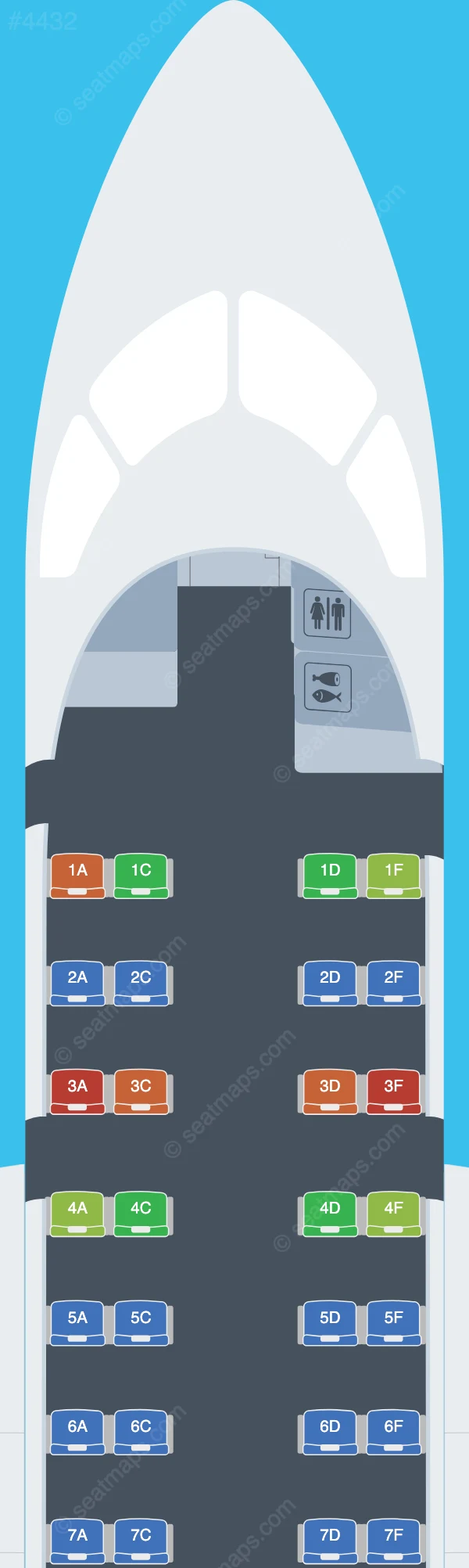 Aurora De Havilland Q200 seatmap preview