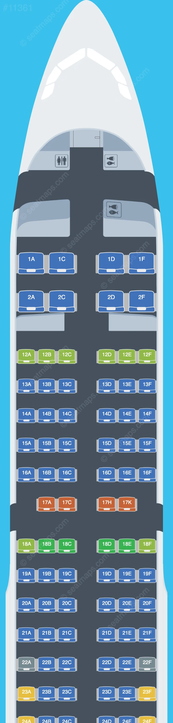 Air Canada Airbus A321-200 V.2 seatmap preview