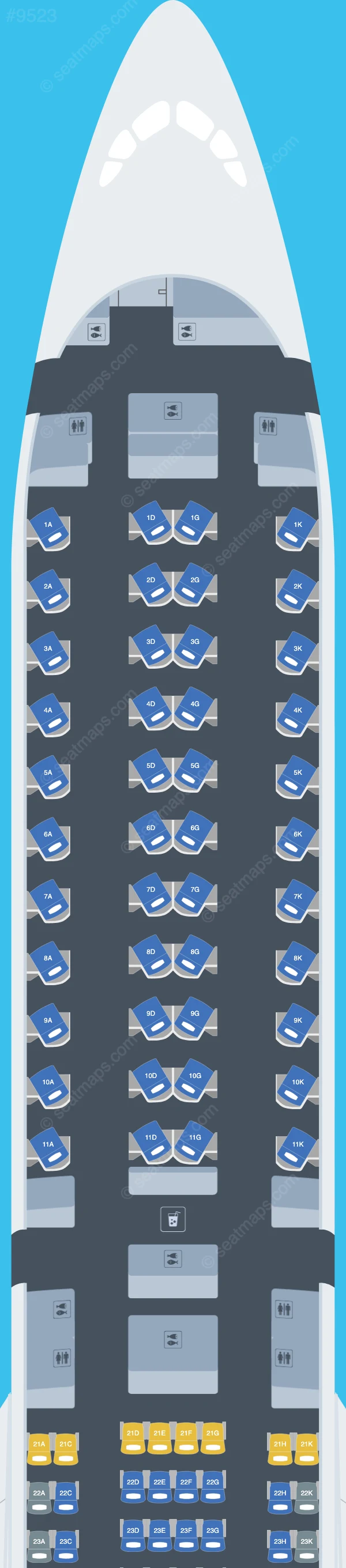 Virgin Atlantic Airbus A350-1000 V.1 seatmap preview