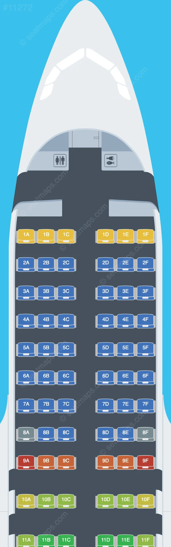 Fly Air41 Airways Airbus A319-100 V.1 seatmap preview