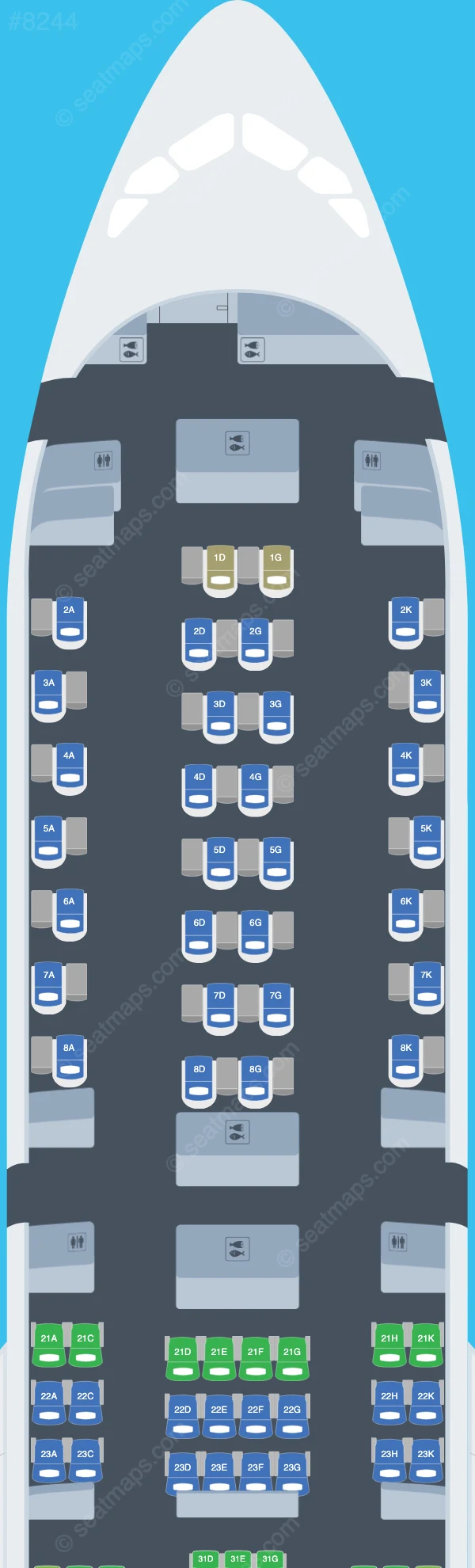 Philippine Airlines - PAL Airbus A350-900 seatmap preview