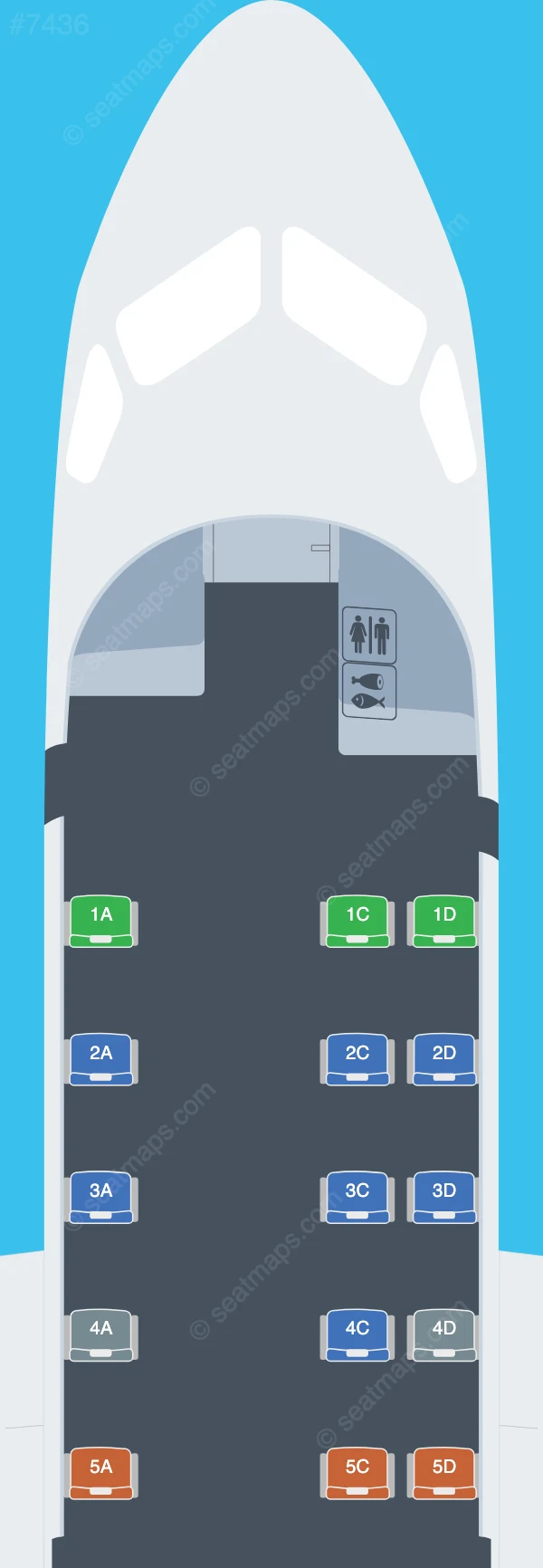 Cayman Airways Saab S340 seatmap preview