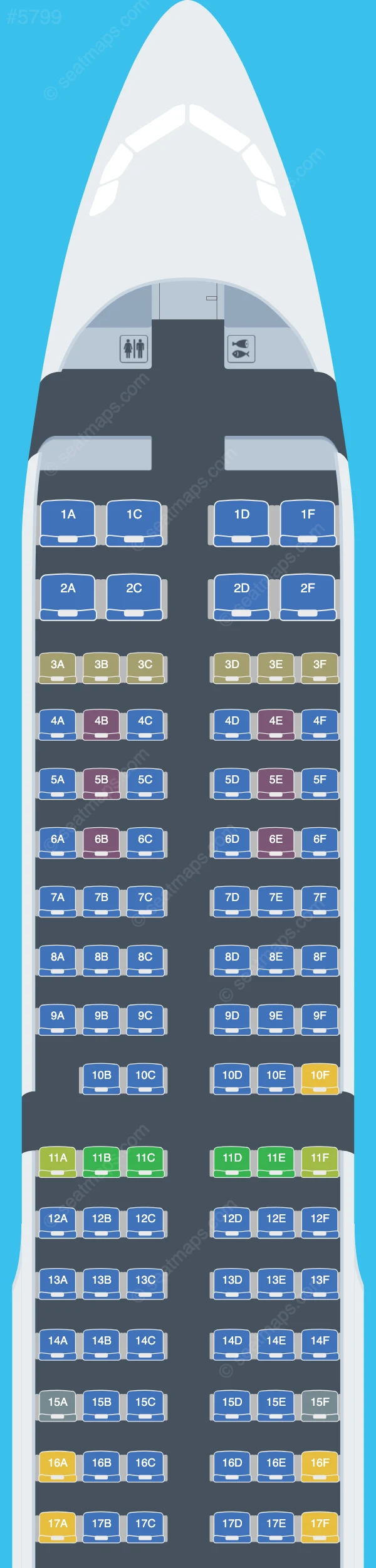 Spirit Airlines Airbus A321-200 seatmap preview