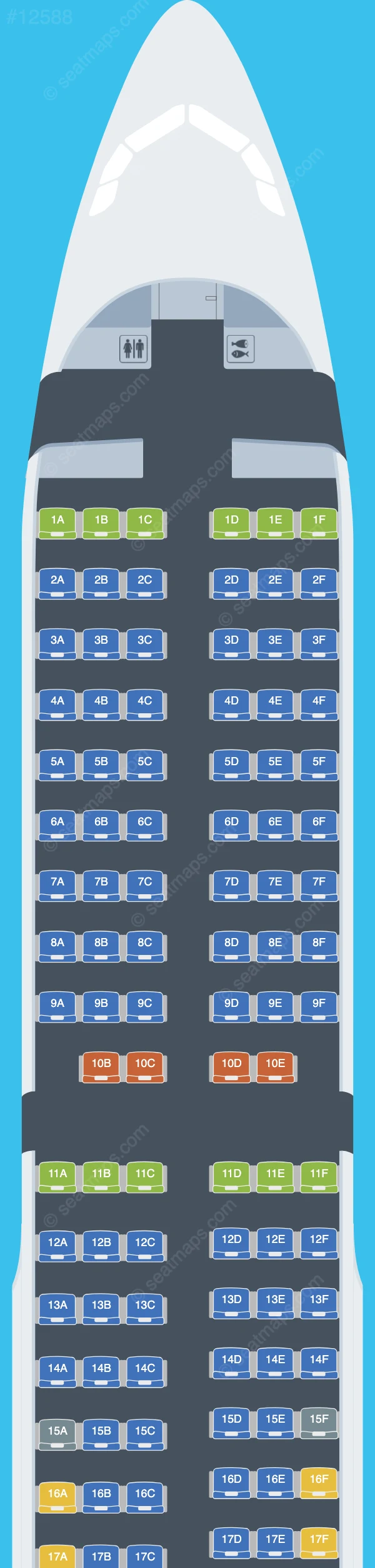 FlyOne Airbus A321-200 seatmap preview