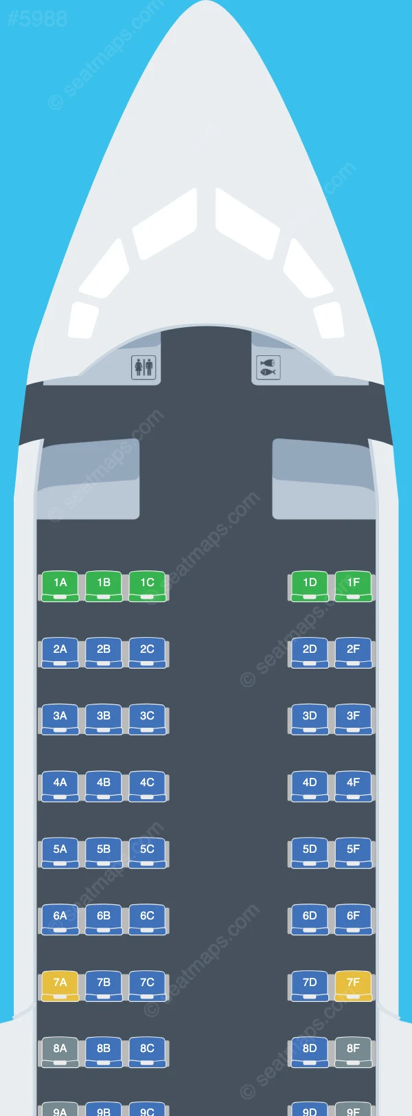 North Cariboo Air Avro RJ100 seatmap preview