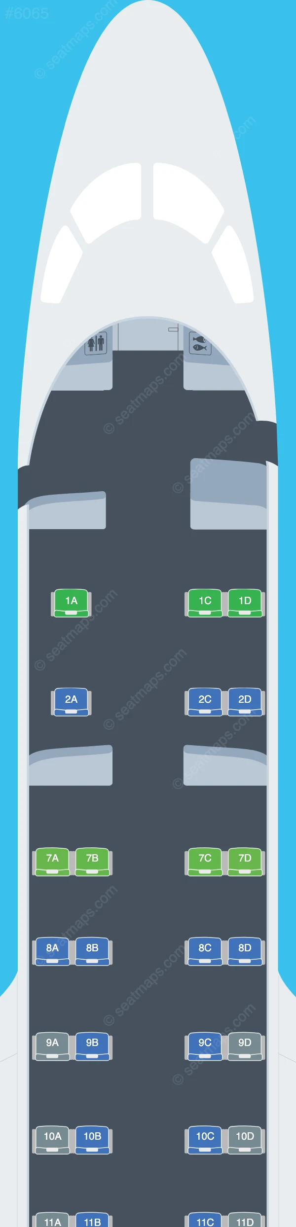 Republic Airways Embraer E170 V.1 seatmap preview