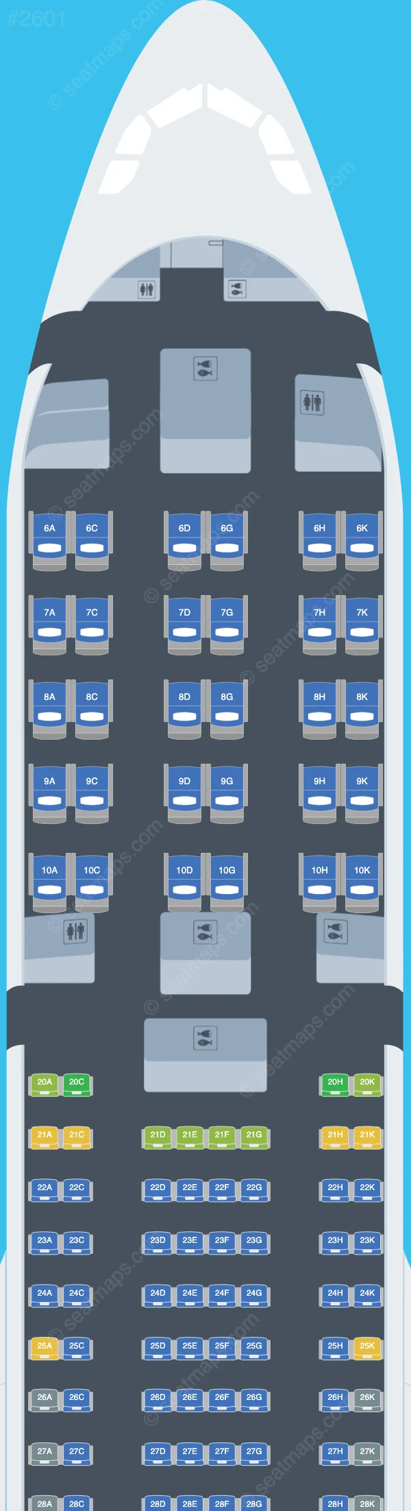 EVA Air Airbus A330-300 V.1 seatmap preview