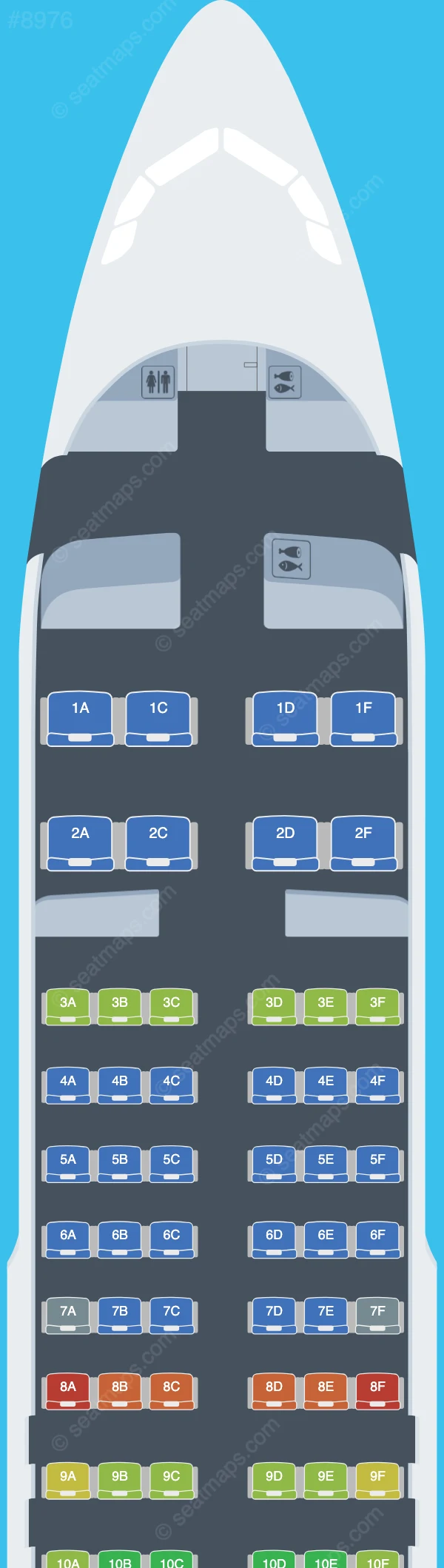 Shenzhen Airlines Airbus A320neo seatmap preview