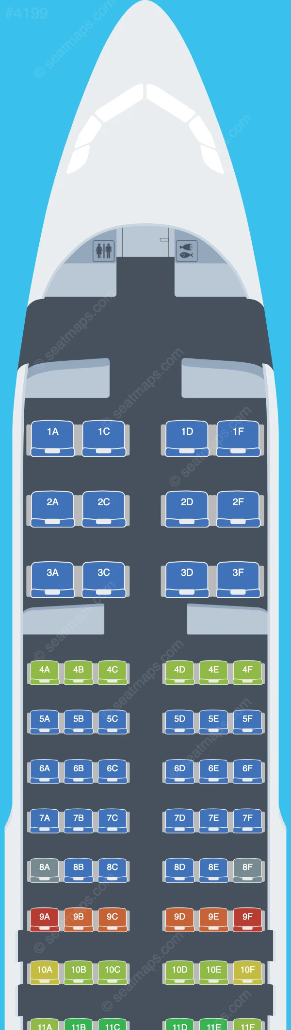 Batik Air Airbus A320-200 V.1 seatmap preview